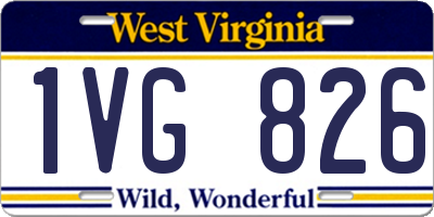 WV license plate 1VG826