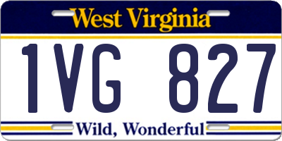WV license plate 1VG827