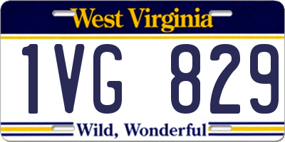 WV license plate 1VG829
