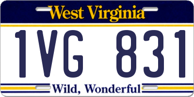 WV license plate 1VG831
