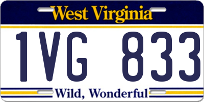 WV license plate 1VG833