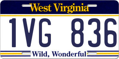WV license plate 1VG836