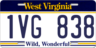 WV license plate 1VG838
