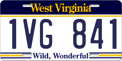 WV license plate 1VG841