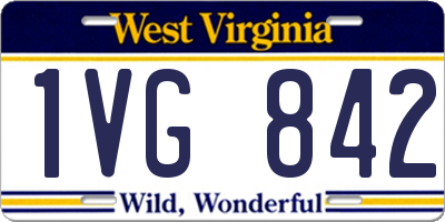 WV license plate 1VG842