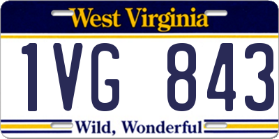 WV license plate 1VG843