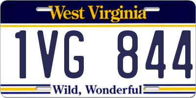 WV license plate 1VG844