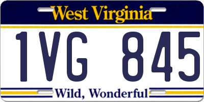 WV license plate 1VG845