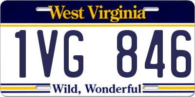 WV license plate 1VG846