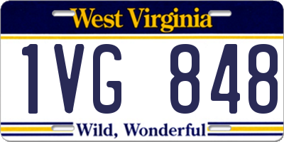 WV license plate 1VG848