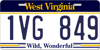 WV license plate 1VG849