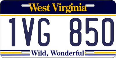 WV license plate 1VG850
