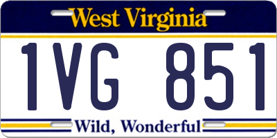 WV license plate 1VG851