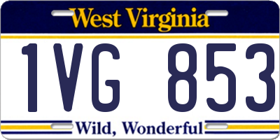WV license plate 1VG853