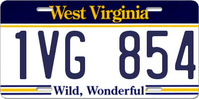 WV license plate 1VG854