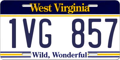 WV license plate 1VG857