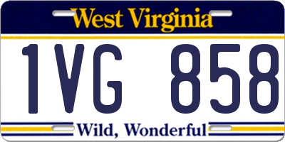 WV license plate 1VG858