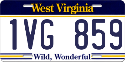 WV license plate 1VG859