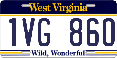 WV license plate 1VG860