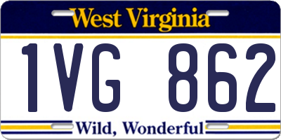 WV license plate 1VG862