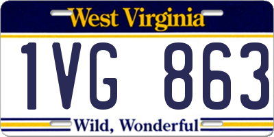 WV license plate 1VG863