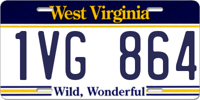 WV license plate 1VG864