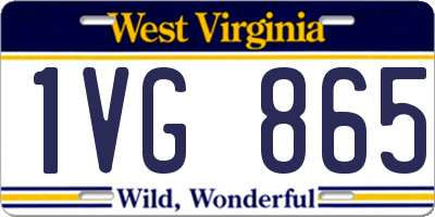 WV license plate 1VG865