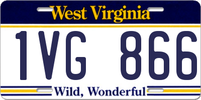 WV license plate 1VG866