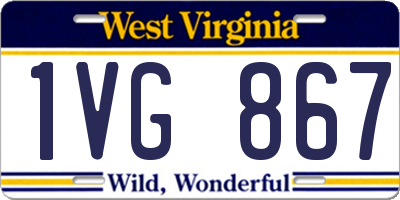 WV license plate 1VG867
