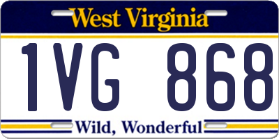WV license plate 1VG868