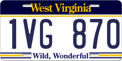 WV license plate 1VG870