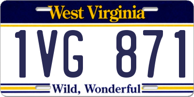 WV license plate 1VG871