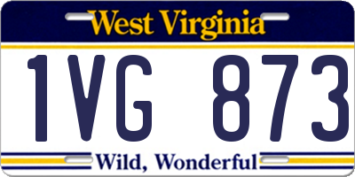 WV license plate 1VG873