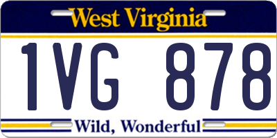 WV license plate 1VG878