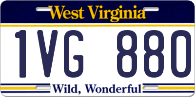 WV license plate 1VG880