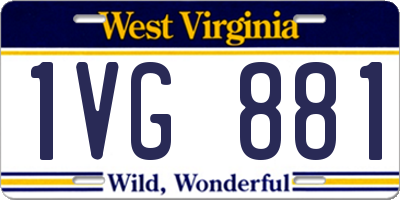 WV license plate 1VG881