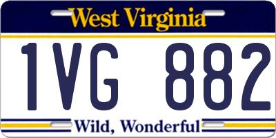 WV license plate 1VG882
