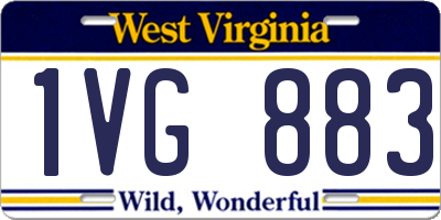 WV license plate 1VG883