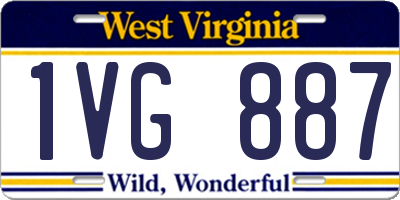 WV license plate 1VG887