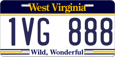 WV license plate 1VG888