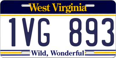 WV license plate 1VG893