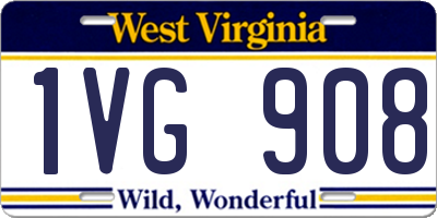 WV license plate 1VG908