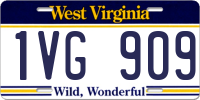 WV license plate 1VG909