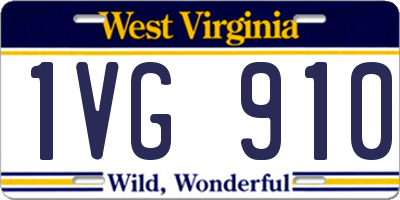 WV license plate 1VG910
