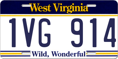 WV license plate 1VG914