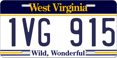 WV license plate 1VG915