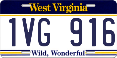 WV license plate 1VG916