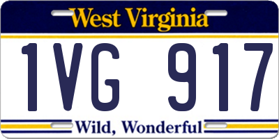 WV license plate 1VG917