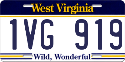 WV license plate 1VG919