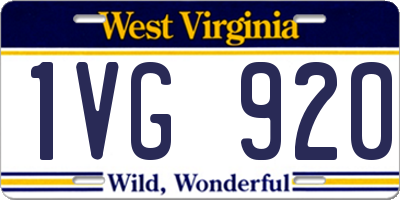 WV license plate 1VG920
